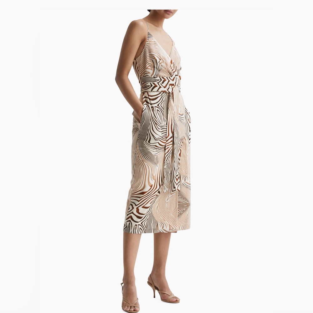 Reiss Rosie Animal Print Midi Dress